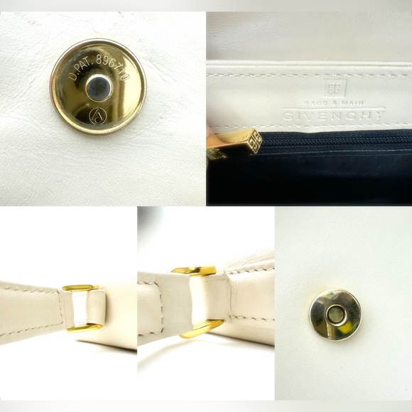 Authentic Givency White Cream Leather Handbag Made in Italy  D.PAT 896710 - Picture 9 of 16